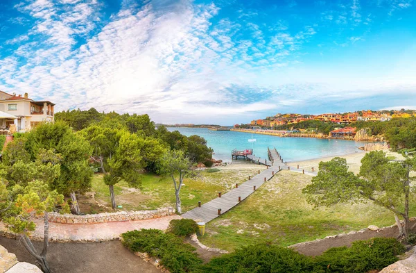 Atemberaubender Blick Auf Porto Cervo Bei Sonnenuntergang Beliebtes Touristenziel Mittelmeer — Stockfoto