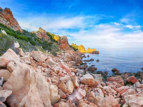 Báječný Výhled Oblíbenou Destinaci Costa Paradiso Malebná Pevnina Středozemního Moře — Stock fotografie