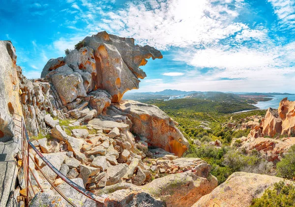 Överraskande Utsikt Över Palau Hamn Från Populära Resmål Bear Rock — Stockfoto