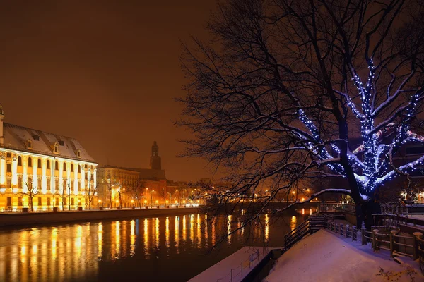 Luzes de Natal na cidade da noite — Fotografia de Stock