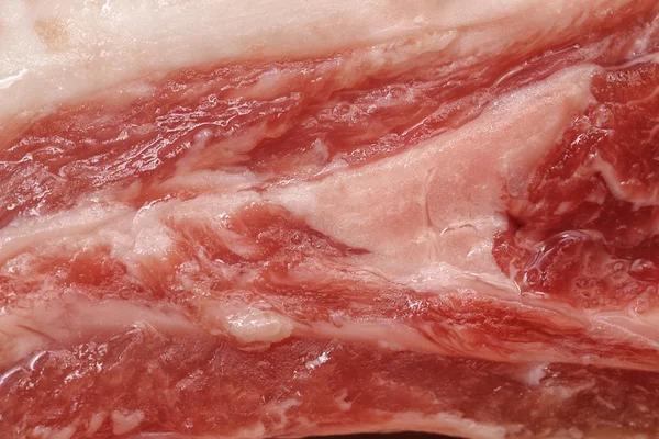 Bacon suculento cru macro tiro — Fotografia de Stock