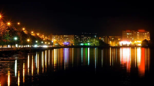 Panorama noite luzes da cidade — Fotografia de Stock