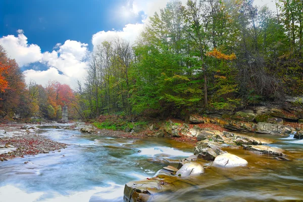 Arroyo de montaña en otoño — Foto de Stock