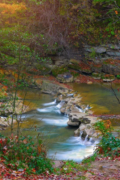 Rio da montanha no outono — Fotografia de Stock