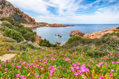 Popüler seyahat merkezi Costa Paradiso 'nun olağanüstü manzarası. Akdeniz 'in pitoresk manzarası. Konum: Costa Paradiso, Sassari ili, Sardunya, İtalya, Avrupa
