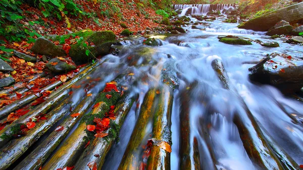 Rychlá horská řeka na podzim — Stock fotografie