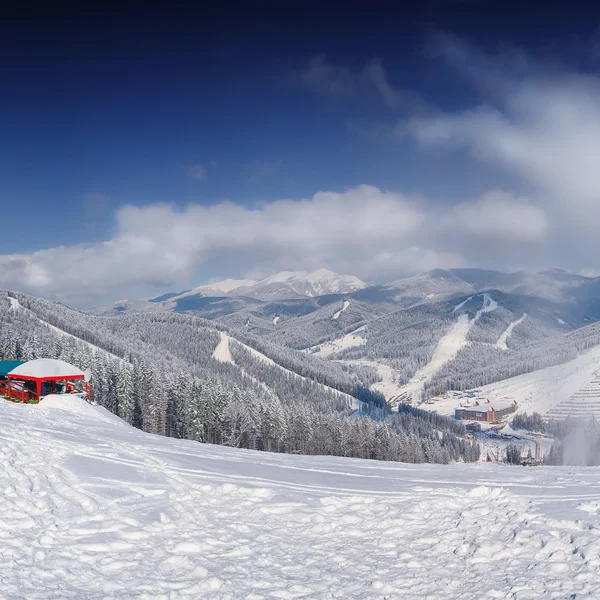 Mountain slope at winter time — Stock Photo, Image