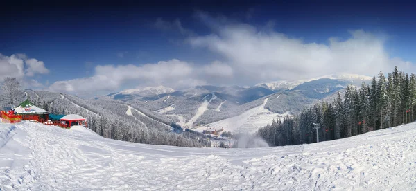 Mountain slope at winter time — Stock Photo, Image