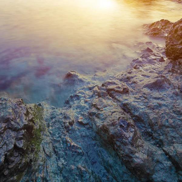 Gün batımında deniz manzarası — Stok fotoğraf