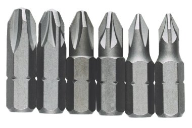 tornavida bit üzerinde beyaz izole
