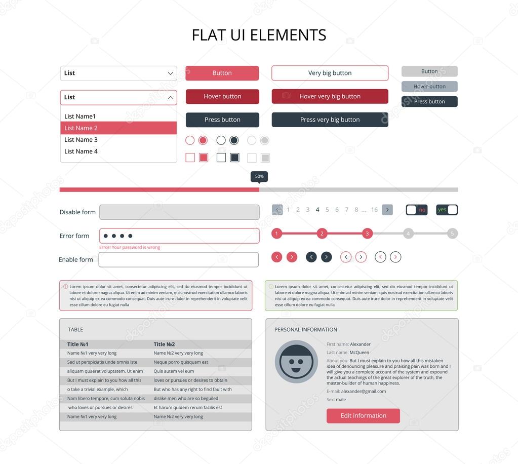 Flat UI elements