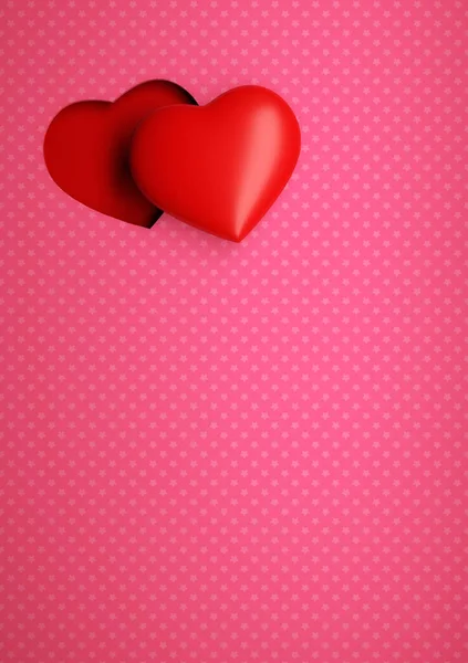Tarjeta Felicitación Para Día San Valentín Fondo Con Corazones Rojos —  Fotos de Stock