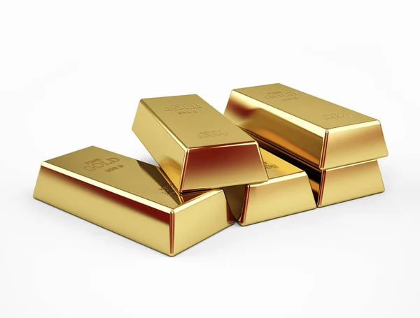 Стек Золотих Батончиків Концепція Успіху Бізнесі Фінансах Ізольовані Білому Тлі — стокове фото