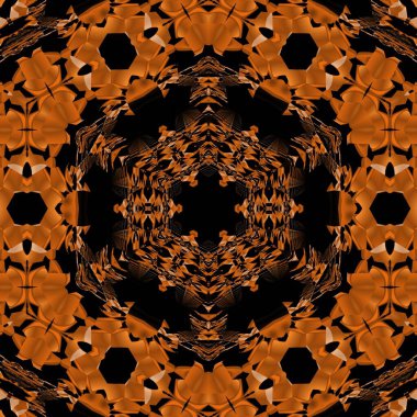 Arka plan ve tekstil kumaşı için geometri kaleydoskopik tasarımı. Web sitesi için 3D illüstrasyon sanatı, kullanıcı arayüzü teması, kapak fotoğrafı, iç dekorasyon fikri, duvar resmi, nakış ve batik kavramı için yeni moda duvar kağıdı