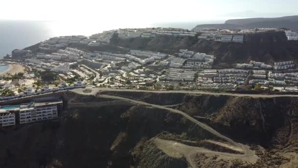 Porto Riko Gran Canaria Daki Yazlıkların Büyük Şehirleşme Manzarası Spanya — Stok video