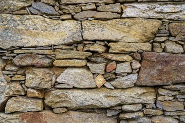 Rustic looking stone wall background used for old house construction. Madrid.