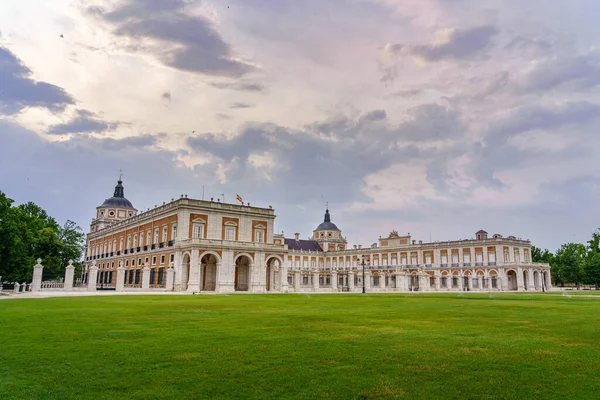 Jardins Palácio Real Aranjuez Dia Nublado Pôr Sol Madrid Espanha — Fotografia de Stock