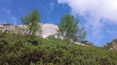 Slovenya 'nın Alplerdeki Vrsiç Geçidi' nin tepesinde etkileyici bir sıradağ var.