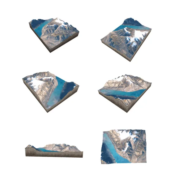 Beyaz arkaplan üzerindeki bilgi için Isometric harita sanal arazi 3d.