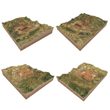 Beyaz arkaplan üzerindeki bilgi için Isometric harita sanal arazi 3d.