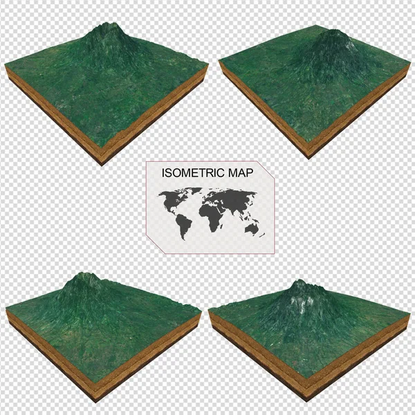 Beyaz arkaplan üzerindeki bilgi için Isometric harita sanal arazi 3d.