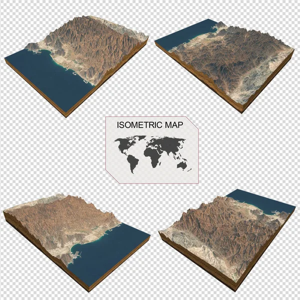 Beyaz arkaplan üzerindeki bilgi için Isometric harita sanal arazi 3d.