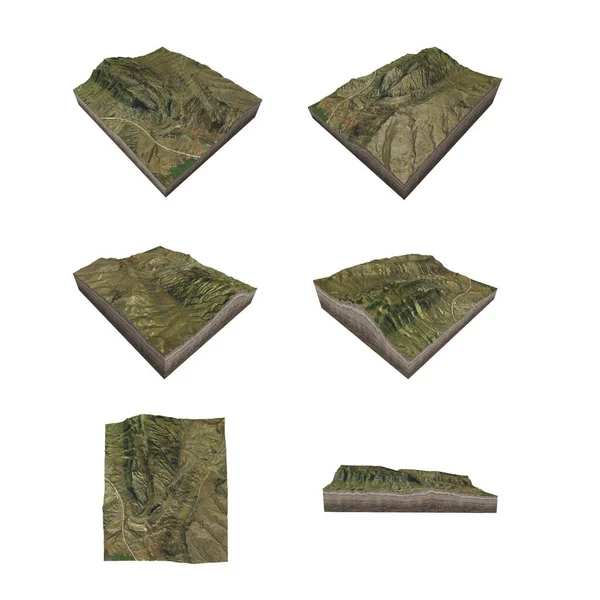 Beyaz arkaplan üzerindeki bilgi için Isometric harita sanal arazi 3d.