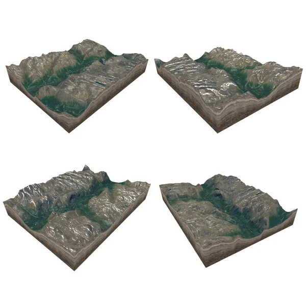 Beyaz arkaplan üzerindeki bilgi için Isometric harita sanal arazi 3d.