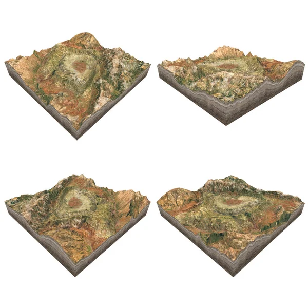 Beyaz arkaplan üzerindeki bilgi için Isometric harita sanal arazi 3d.