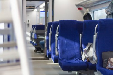 Rusya 'daki yeni yüksek hızlı tren Lastochka' da koltuklar.