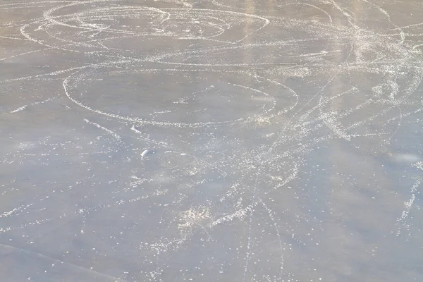 Texture Ice River Lake Winter Traces Stripes Blades Skates — Stock Photo, Image