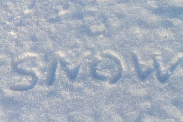 Inscripción Invierno Nieve Pura Brillante Invierno — Foto de Stock