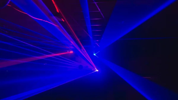 Wazige Achtergrond Met Laser Blauwe Lichten Van Een Disco Dansvloer — Stockfoto