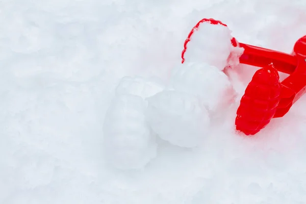 Devices Making Snowballs Melting Snow Thaw Children Games Winter — Stock Photo, Image