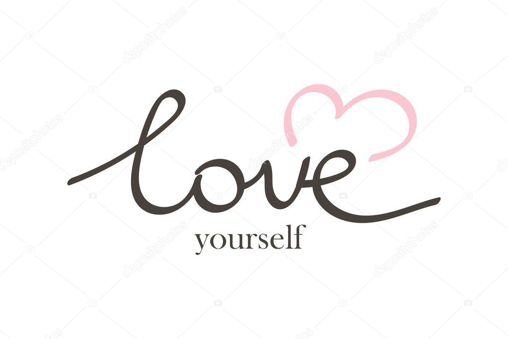 Download Vector hand drawn lettering phrase love yourself. Quote ...