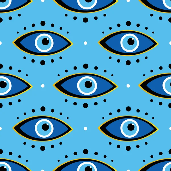 Conceptual Dotted Blue Evil Eyes Symbols Talismans Amulets Vector Seamless Royalty Free Stock Vectors