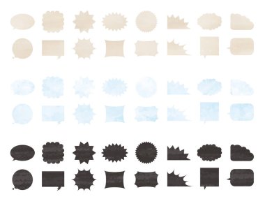 Konuşma baloncukları. Basit monoton suluboya biçimi.