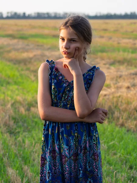 Été Portrait Naturel Gros Plan Une Belle Adolescente Une Chère — Photo