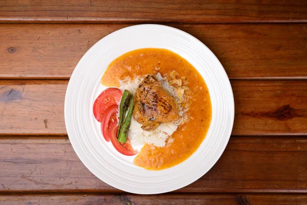 Chicken Stew with Rice, Okra and Tomatoes — Stock Photo, Image