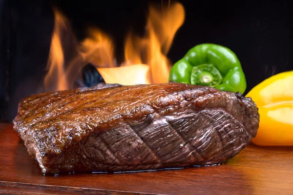 Roast picanha on wooden board — Stock Photo, Image