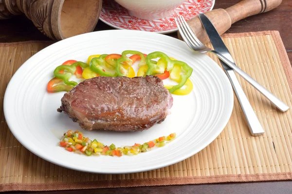 Roast steak with vinaigrette — Stock Photo, Image