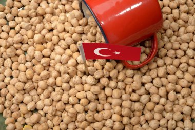 Nohut veya nohut Türkiye bayrak ile