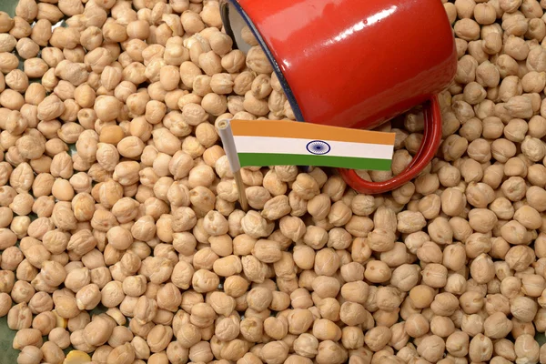 鹰嘴豆或鹰嘴豆与印度国旗 — 图库照片