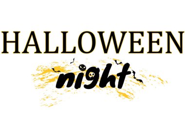  Cadılar Bayramı gecesi. Kafatası, zombi kafası, afiş, poster, tebrik kartı ve parti davetiyesi için yarasalar. Beyaz arkaplanda izole 