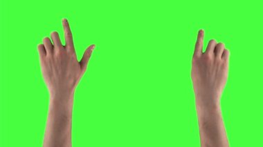 Pack of 20 gestures made by male hands to control the touch screen on a alpha channel background