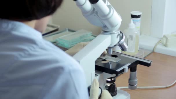 Travailler en laboratoire avec un microscope 