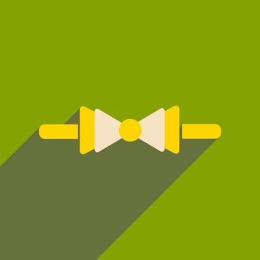 Uzun gölge kelebek kravat düz simgesi