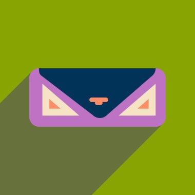 Uzun gölge debriyaj çanta ile düz simgesi