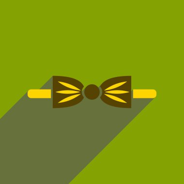 Uzun gölge kelebek kravat düz simgesi