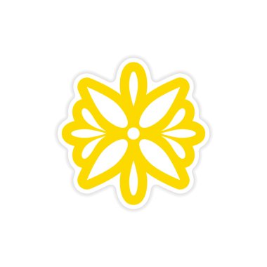 şık kağıt etiket üzerinde beyaz arka plan Arapça çiçek